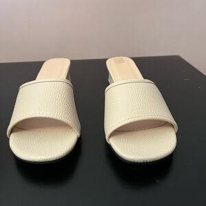 Elegant Cream Slide Sandals